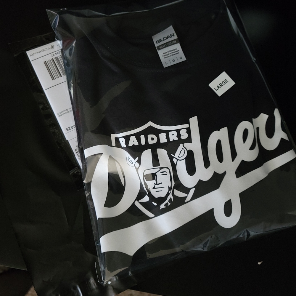 Raiders/dodgers shirt.